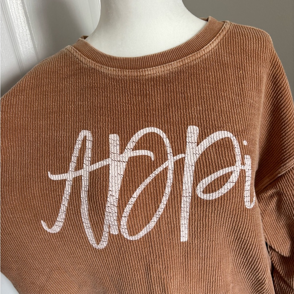 ADPi Tan Ribbed Top - Picture 2 of 5